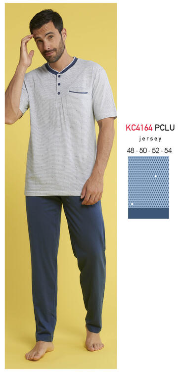 ART. KC4164 PLCU- pigiama uomo m/m 100% cotone kc4164 plcu - Fratelli Parenti